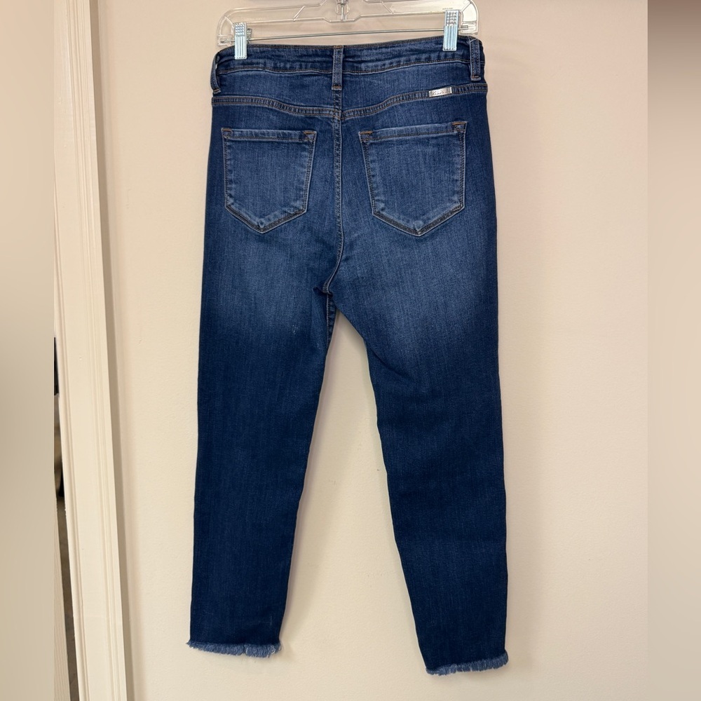 KanCan: Karlee High Rise Ankle Skinny Distressed Blue Jean, Size 28 - Picture 2 of 11